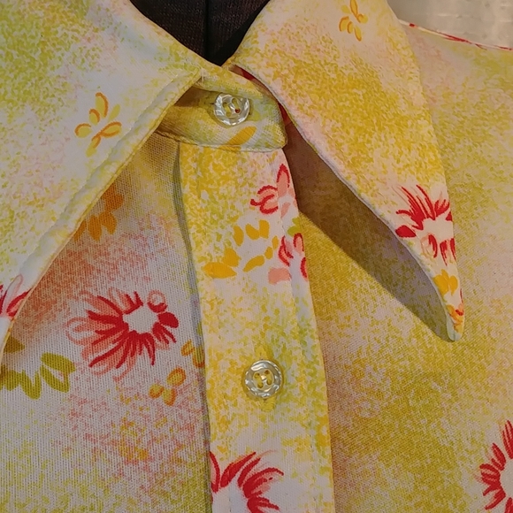 S/M Vintage Lerner Shops Print Blouse - Picture 4 of 8